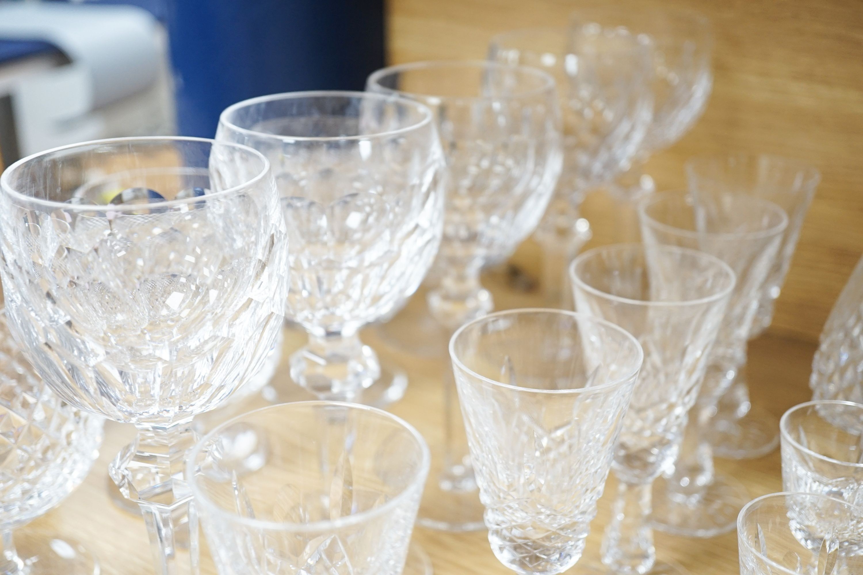 A group of Waterford cut crystal drinking glasses and six other glasses (27)